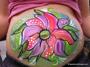 Tropical Floral Belly Bump Painting